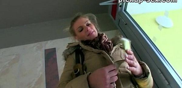  Superb amateur blonde Czech babe Adele sucks off and fucked for money